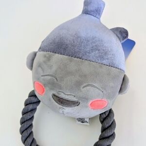 NWT 15" Wizard of Oz The Tin Man Rope Squeaker Dog Toy Plush Crinkle Kansas